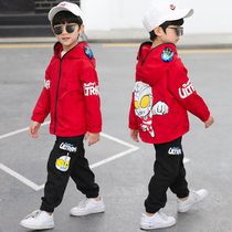 Altman clothes boys autumn suit 2021 new foreign-style children Korean leisure spring and autumn two-piece tide