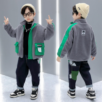 Boys autumn winter coat 2021 new foreign style children Winter cotton padded clothes little boy thick sweater jacket tide