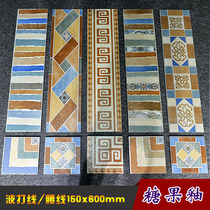 Antique brick waveguide line corner 150X600 American tile Mediterranean style tile foot line Threshold stone ground line