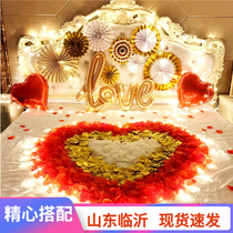 Table White Placement Birthday Rose Petals Package Romantic Decoration Surprise Anniversary Room Bed Courseage