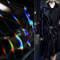 Spy shadow laser tpu colorful black bright leather bag bag hard fabric waterproof cloth clothing diy designer fabric