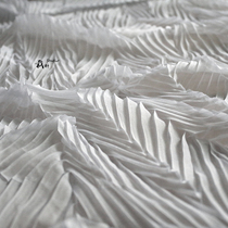 Terraces Crumple Soft Solid Press Pleats Creamy Designer Fabric Diy Clothing Folds Organ Pleats Upscale Fabric