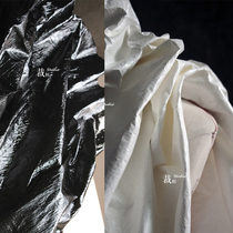 Bright Light Tear without rotten paper Black and white Folds Creme Durhelps Paper Wind Coat Waterproof Fabric Clothing Designer Fabric