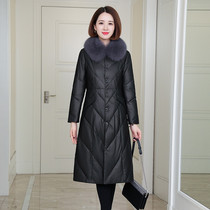 Haining imitated leather coat woman 2022 winter new velvet cotton suit thickened warm jacket