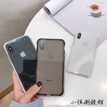 Transparent glitter soft shell iphone xs max mobile phone shell apple X 8plus 7 XR anti-fall personality female models