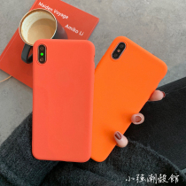 Vibrant Orange Apple XS Max XR Phone Case iPhone7 8Plus Simple Solid Color 6S Frosted Silicone Cover