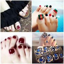 Summer toenail patch manicure 2021 New 24 pieces of finished nail student fake nail bride removable wear