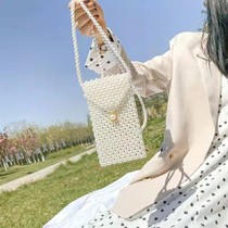 Pearl bag diy Summer Girl hand-woven New ins beaded bag crossbody fairy change lipstick bag