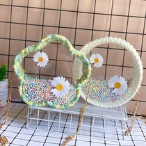 Pearl bag diy Summer Girl hand-woven Hyuna same material bag flower ins shoulder cross-body transparent