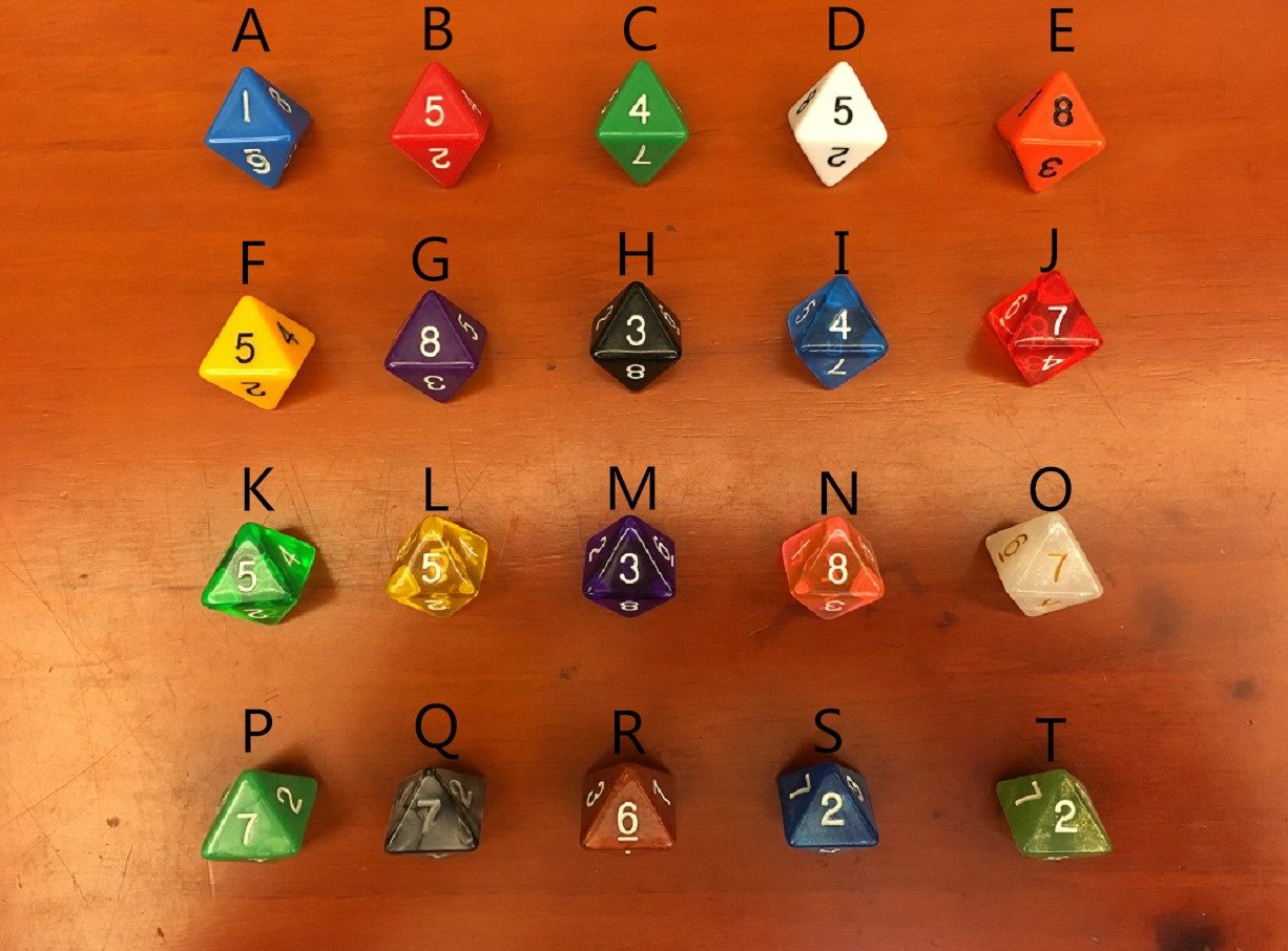 8面透明彩色多面骰子色子甩子桌游dnd龙与地下城万智牌道具trpg