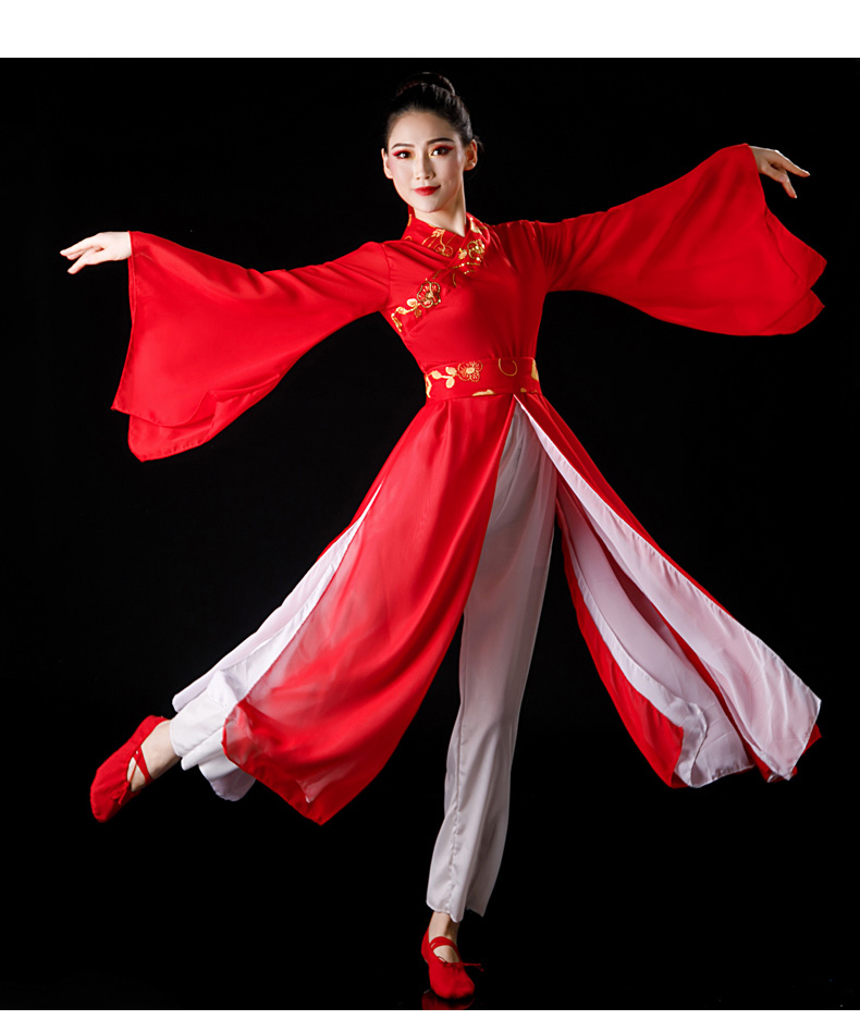 六一儿童古典舞蹈演出服芒种伞舞扇子舞风水袖飘逸女练功服装