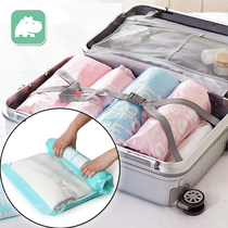 Travel hand roll compression bag vacuum clothes storage small non-pumping sealed luggage finishing Special