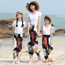 Parent-Child children anti-mosquito pants cotton silk boys baby bloomers ultra-thin adult Haren pants girls Beach Summer