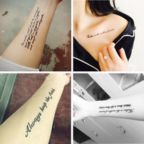 Original personality tattoo stickers English letters waterproof and durable totem personality realistic collarbone neck tattoo stickers