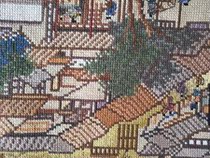 A large 6-meter exquisite cross-stitch Qingming Shanghe picture office living room hanging pure handicraft craftsmanship