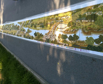 Pure hand-made cross-stitch finished Qingming Shanghe picture landscape landscape picture panoramic full embroidery 20 meters full picture living room painting