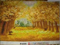 Cross Stitch Gold full of thread embroidery fresh living room full embroidered cotton thread money tree fortune Landscape 1 meter 4 finished product