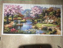 Line embroidery finished cross stitch garden cottage European dream home new living room large pastoral landscape landscape painting