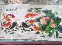 3D cross stitch living room more than year new large nine fish figure line embroidery 1 meter 1 handmade finished product