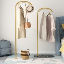 Simple modern marble hanger Floor-to-ceiling metal bedroom coat rack Household living room creative hanger golden good