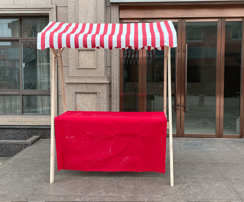 木质摆摊架棚架集市游乐园小吃车大排档钵仔糕可移动展示架车摆