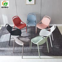 Color plastic chair Nordic creative dining chair adult backrest dining chair stacking PP plastic chair reception chair home stay