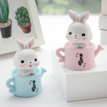 Cartoon rabbit shaking head doll car ornaments Creative desktop decoration Resin ornaments Cute little gifts for girls