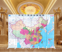 China map screen company office partition simple removable folding conference room background wall double-sided folding screen