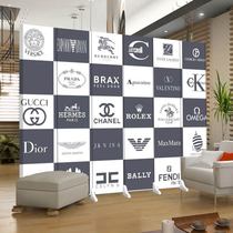 Company brand LOGO luxury background wall screen partition fashion living room entrance clothing store window photo