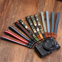 For Sony black card RX100M3M4 M5 M6M7 ZV1 card camera wristband GR2 3 cowhide hand lanyard