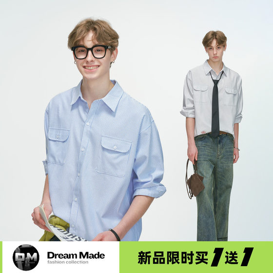 Dream made American vertical striped long-sleeved shirt men's spring and autumn casual work shirt jacket men
Dream made American vertical striped long-sleeved shirt men's spring and autumn casual work shirt jacket men