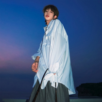 Leman Jin Jun White Shirt Men's Korean Fashion Loose ins Tide Brand Men's and Women's Long Sleeve Shirt Jacket