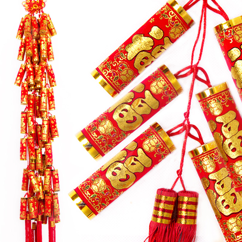 新年装饰鞭炮串炮竹挂件商场室内店面节庆用品