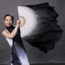 Simple book dance Silk fan White black fan Ink book rhyme Classical dance fan Dance dance fan Extended fan