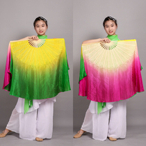 CCTV original June Qinghe silk fan dancing fan Yonghe fan double-sided two-color fan gradient color