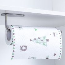 Kitchen paper towel holder stainless steel wall hanging free punching cabinet wall roll paper plastic wrap storage refrigerator shelf