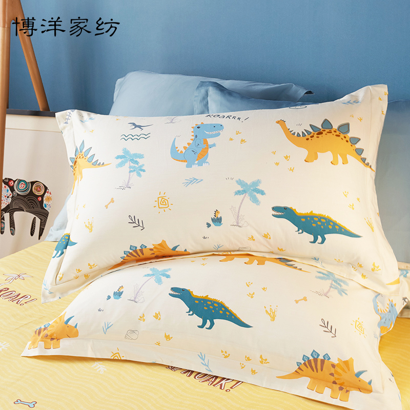 boyang pure cotton children's four piece set boy cotton dinosaur bedding cartoon boy's sanding quilt set