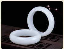 Hetian jade bracelet Xinjiang sheep fat grade female natural girl white jade bracelet Wangfu real jade bracelet female live