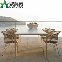 Outdoor table and chairs Sofa rattan table and chairs Restaurant Rattan Chair Outdoor Nordic Casual Chair Tea Table Balcony Garden Patio Chair