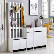 Simple modern foyer cabinet Coat cabinet Multi-functional door shoe cabinet with hanger paint household entrance partition cabinet