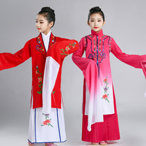 Childrens Classical Peking Opera Costume Flowers Denier Ancient Dress Rehearsal for Chinese Wind Huang Mei Opera Student Performance Suit Women
