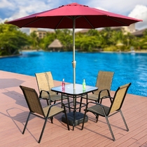 Balcony Casual Outdoor Folding Table And Chairs Iron Art Patio Beach Umbrella Three Sets Modern Minimalist Furniture Combined Waterproofing