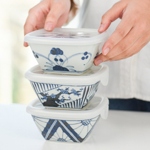 Pozo sees Japan imported ancient blue storage box chilled ceramic refrigeration and tableware package for work-suit meals