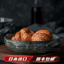 Bozo Cheng Kun Kun Kuan Bio - ear ceramic disk for breakfast plate household soup plate 6 5 inch snack plate Japan imported