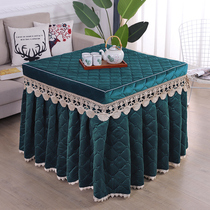 Bake fire cover square double-sided velvet thickened velvet electric furnace cover new skirt mahjong machine cover fire quilt cover