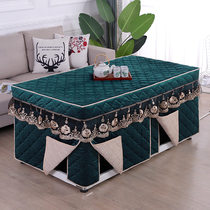 New thickened fire cover Dutch velvet 12 pieces of electric furnace cover rectangular electric coffee table cover stove cover fire