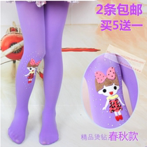 Spring autumn and summer thin girls pantyhose children leggings baby stockings foot socks pants dance socks conjoined socks