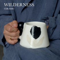 Wilderness call) Dark tulip niche independent design original handmade creative ceramic coffee milk cup