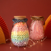 Creative glass bottle Star bottle luminous with LED lamp to accompany doll wishing bottle Thousand Paper Crane jar to send boyfriend