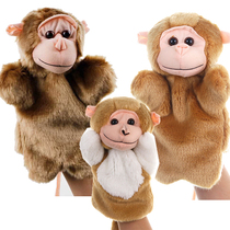 Baby stuffed animal monkey hand puppet cartoon finger puppet mother telling story doll three little monkey family